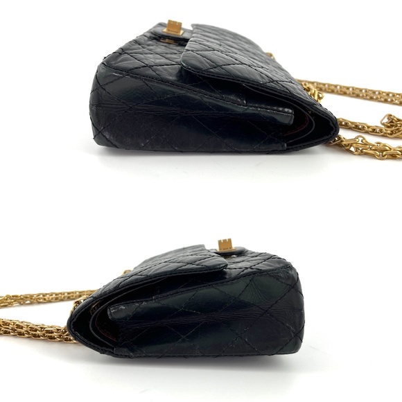 Authentic CHANEL Black 225 2005 Reissue 2.55 Leather Crossbody Bag - Picture 6 of 14